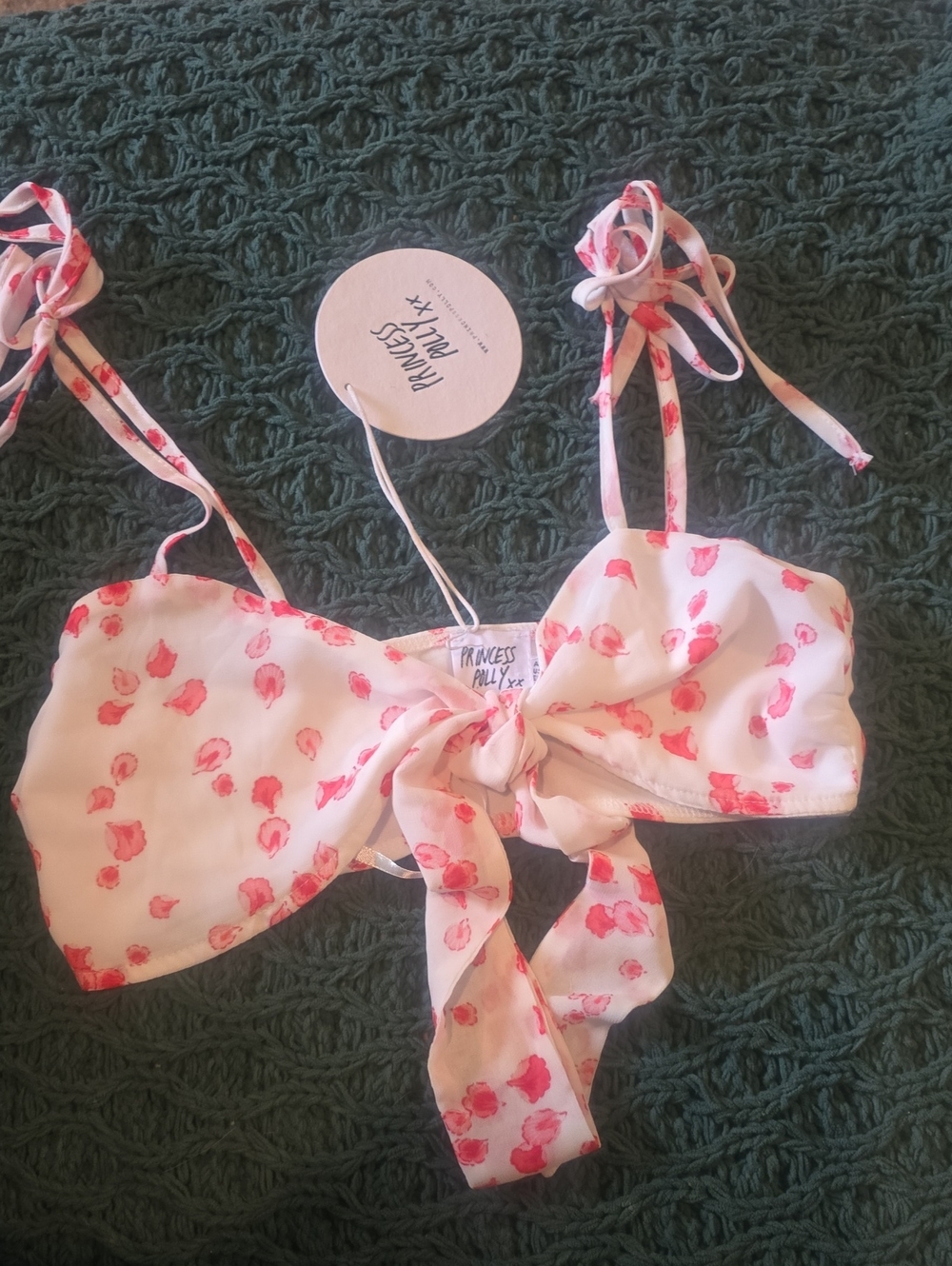 Princess Polly Pink Floral Tie Front Bandeau